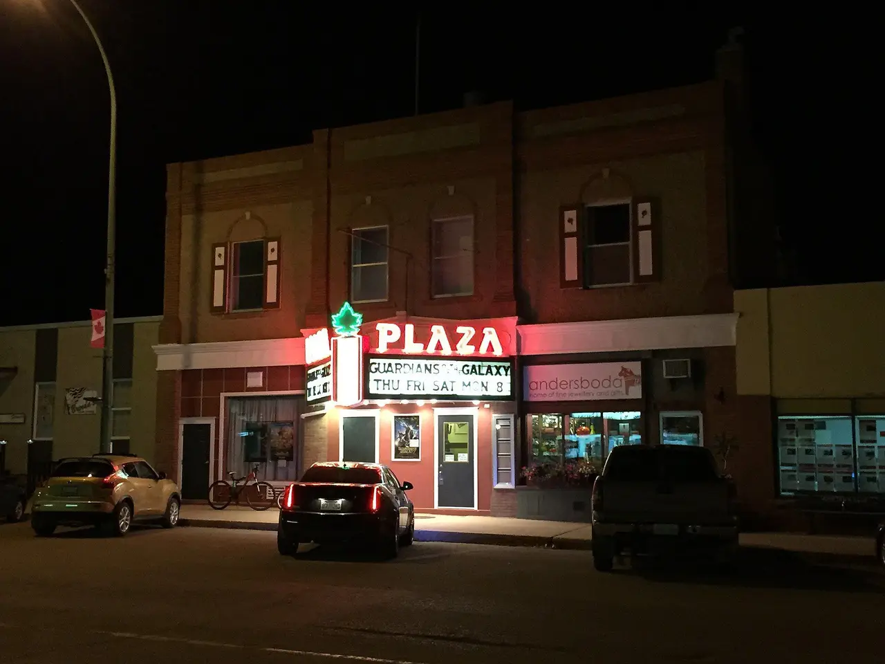 Plaza Theatre at night, 2014